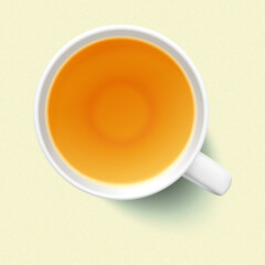 Lemon Mint Tea. Cup of Tea. The liquid is smooth and still, creating a simple and clean composition against a light, neutral background. Lemon mint tea herbal tea with light green bg