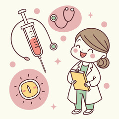 vector illustration of a doctor and nurse