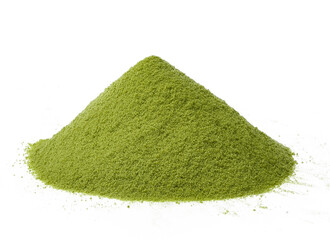 pile of green tea powder isolated on a transparen png.