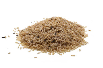 Heap of brown rice on transparen png.