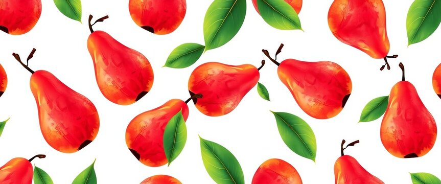 Abstract tropical pear seamless pattern, white background, textures, fabric