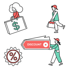 business man and woman with sign