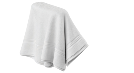 White towel with elegant folded design against a dark contrasting background for home decor