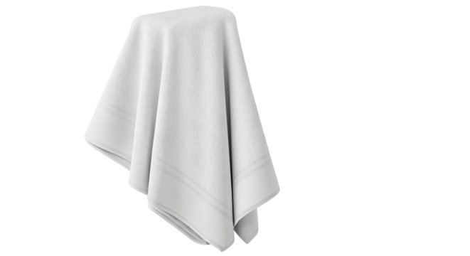 A white towel elegantly draped and photographed with a realistic texture background black