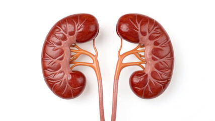 Human kidney anatomy model with blood vessels medical 1