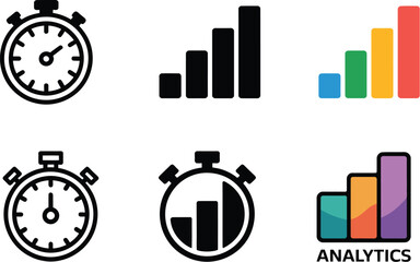 Fototapeta premium Stopwatch and analytics icons
