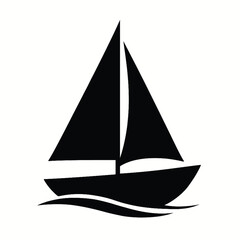 Sailing Adventure A Minimalist Silhouette of a Classic Sailboat