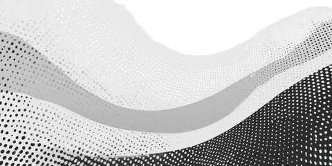Abstract grayscale wavy halftone pattern