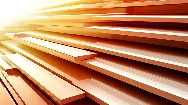 Abstract Geometric Arrangement with Warm Tones, Futuristic Design Element