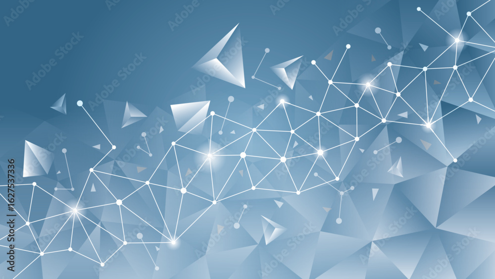 Canvas Prints abstract lines and dots triangles digital technology futuristic background. modern geometric gray tr