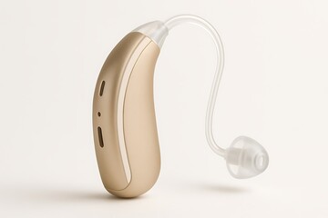 contemporary hearing aid design showcasing its sleek, stylish appearance and high tech features for improved hearing experience
