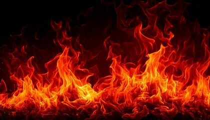 Red Flames Climbing the Darkness