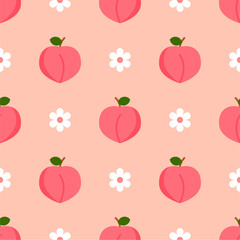 Seamless pattern with peaches for banners, cards, flyers, social media wallpapers, etc.
