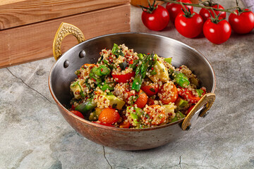 Salad with quinoa asparagus avocado