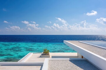 Fototapeta premium Luxury beachfront villa in Maldives