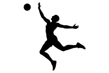 Volleyball Player in Action Pose silhouette vector illustration 