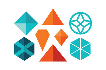 A collection of various geometric shapes isolated on white background Ai Generated