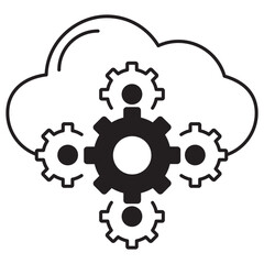 Cloud Operations Icon, Optimizing Performance with Scalable Cloud Operations, Streamlined Infrastructure Through Smart Cloud Management, vector