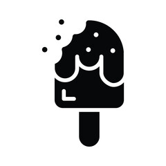 Easy to edit glyph icon of fruity popsicle