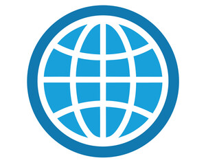 A simple globe icon isolated on white background