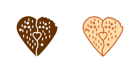 Heart shaped cookies Vector Icon