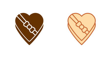 Heart shaped chocolates Vector Icon