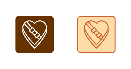 Chocolates in heart Box Vector Icon