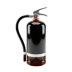 Obraz premium 3d Black fire extinguisher isolated on transparent background