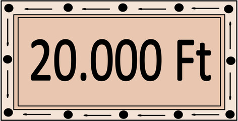 Fototapeta premium 20000 hungarian forint banknote with light brown color.
