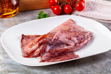Raw fresh calamari for cooking