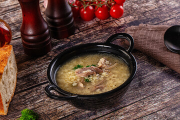 Dietary chicken soup with noodles