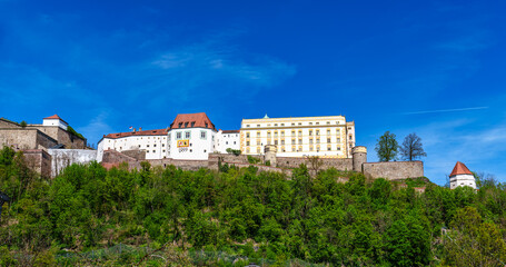 Veste Oberhaus in Passau, Germany, a fortress founded in 1219 and the stronghold of the Bishop of Passau