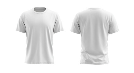 Blank white t-shirt, front and back views (14)