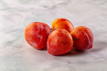 Ripe sweet juicy fresh purple plums