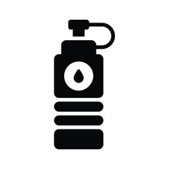 A trendy glyph icon of reusable water bottle