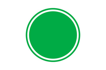Green circular badge with white outline on black background for label or sticker design