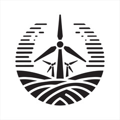Fototapeta premium wind turbine vector silhouette clip art logo design illustration