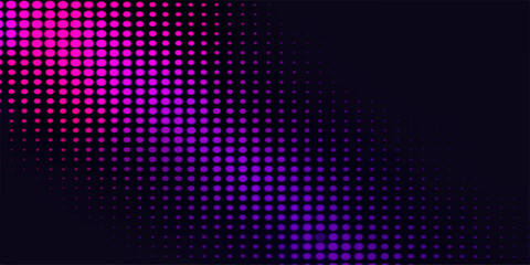 Vibrant purple abstract vector background with a bright disco light pattern of dots and lines