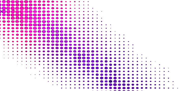 Colorful halftone dots pattern with a glowing blue and pink texture design is a vibrant vector backdrop illustration