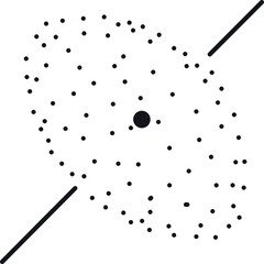 Schematic representation of a stellar object framed by two diagonal lines.