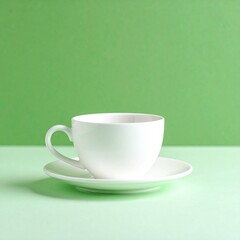 Fototapeta premium cup of coffee on green background
