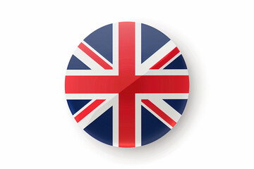 Vector flat Great Britain flag circle isolated on white background isolated on white background
