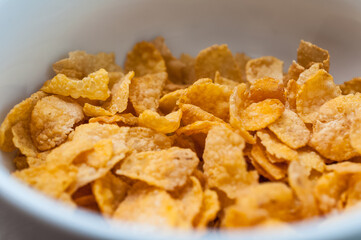 top view of crispy corn flakes