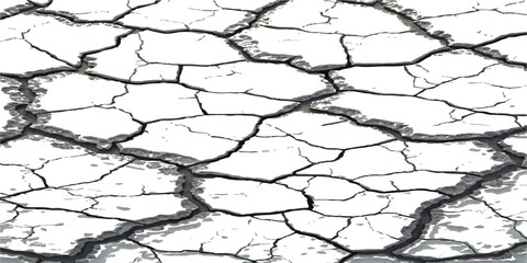 Parched earth with a cracked, arid texture reveals the effects of a long-lasting drought