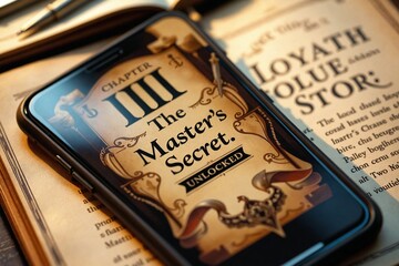 Brand Storytelling: Historical Lore and Badges on a Sepia-Toned App Screen