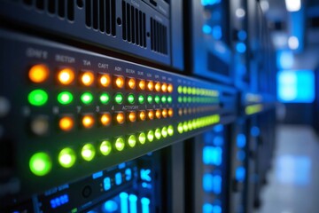 Blinking Network Activity Lights on a Server Blade