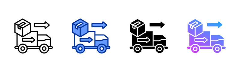 Distribution icon sheet multiple style collection