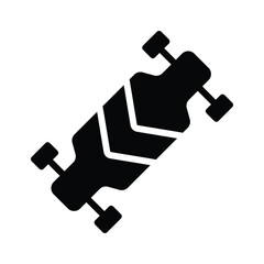 Trendy glyph icon of summer skateboard fun