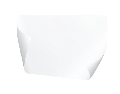 Realistic curled paper page corners with shadows, isolated on transparent background PNG