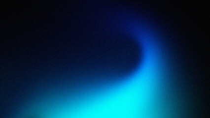 Vibrant abstract dark blue blurry grain gradient background. Glowing light effect. Minimalistic trending modern design. Noise texture for web design brochure posters presentations covers backdrop. 